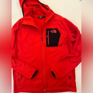 The North Face red zipper hooded jacket